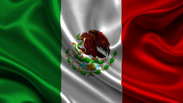  Bandera de México, México, atlas, bandera, símbolo, emblema, Fondo de pantalla HD