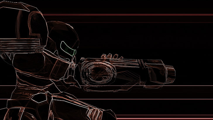 robot holding rifle digital wallpaper, Super Metroid, Samus Aran, Metroid, video games, minimalism, HD wallpaper