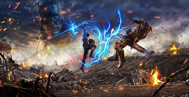 Die Rächer, Avengers EndGame, Captain America, Marvel Comics, Thanos, HD-Hintergrundbild HD wallpaper
