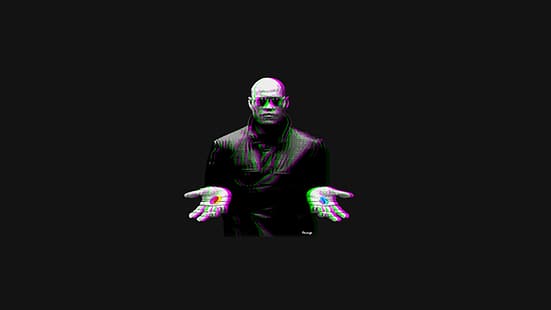 Morpheus, The Matrix, 3D-grafik, piller, filmer, HD tapet HD wallpaper
