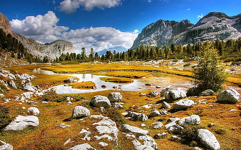 Alpine Dolomites South Tyrol Mountains ในอิตาลี Summer Landscape Desktop Hd วอลล์เปเปอร์สำหรับโทรศัพท์มือถือแท็บเล็ตและพีซี 3840 × 2400, วอลล์เปเปอร์ HD HD wallpaper
