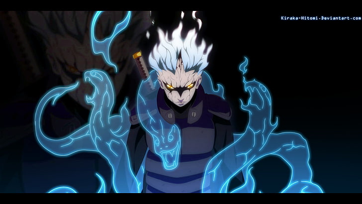 male character with white fire hair illustration, Anime, Boruto, Mitsuki (Naruto), HD wallpaper