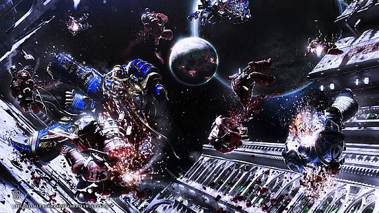 wallpaper robot karakter digital, Warhammer 40.000, marinir luar angkasa, Horus Heresy, Warhammer, Wallpaper HD HD wallpaper