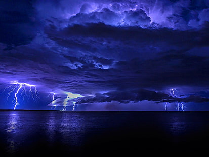 السحب ، البرق ، الطبيعة ، المطر ، السماء ، العاصفة ، العاصفة الرعدية، خلفية HD HD wallpaper
