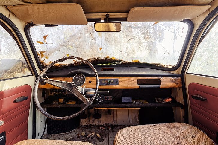 Windows, the wheel, seat, car, rear view, windshield, HD wallpaper