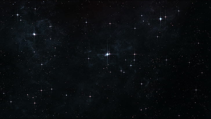 خلفية ليلية مرصعة بالنجوم باللونين الأبيض والأسود ، والفضاء ، والنجوم، خلفية HD