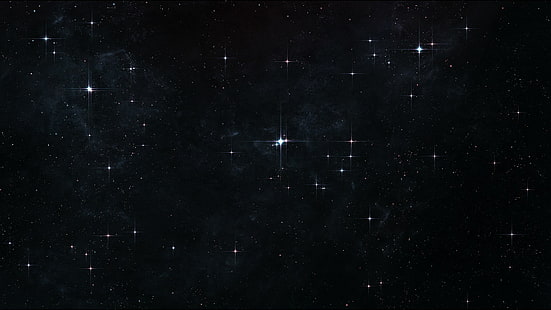 carta da parati notte stellata bianca e nera, spazio, stelle, Sfondo HD HD wallpaper