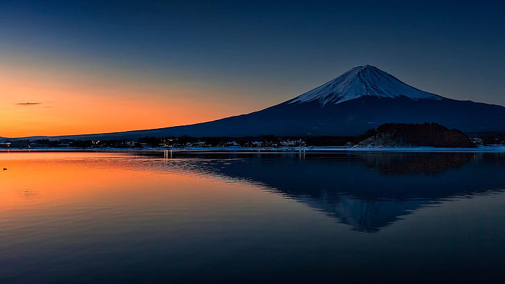 Mt. Fuji, Japan, Mount Fuji, trees, nature, HD wallpaper