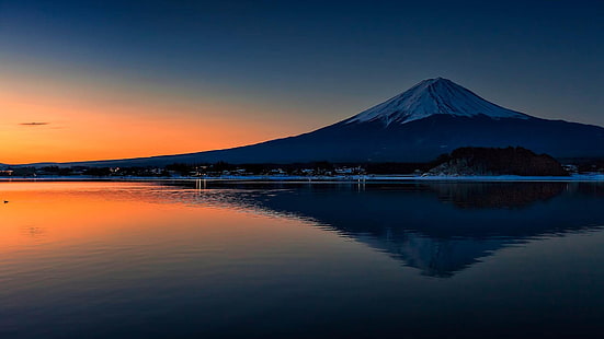 monteFuji, Japón, Monte Fuji, árboles, naturaleza, Fondo de pantalla HD HD wallpaper
