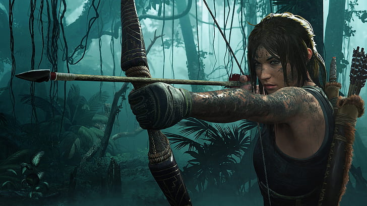hair, bow, Tomb Raider, Lara Croft, Shadow of the Tomb Raider, HD wallpaper