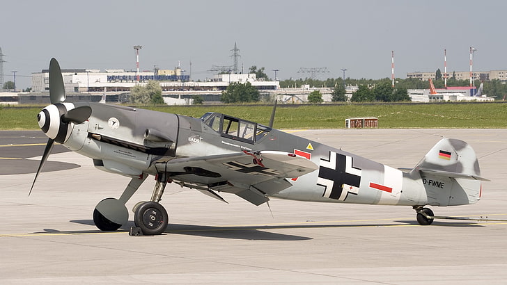 Segunda Guerra Mundial, aviones militares, aviones, Messerschmidt, Bf109, vehículos, militares, Fondo de pantalla HD