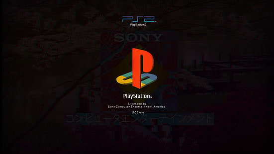 Tapeta Sony PS2, Play Station, Play Station 2, Sony, vaporwave, grafika cyfrowa, gry wideo, logo, PlayStation, Tapety HD HD wallpaper