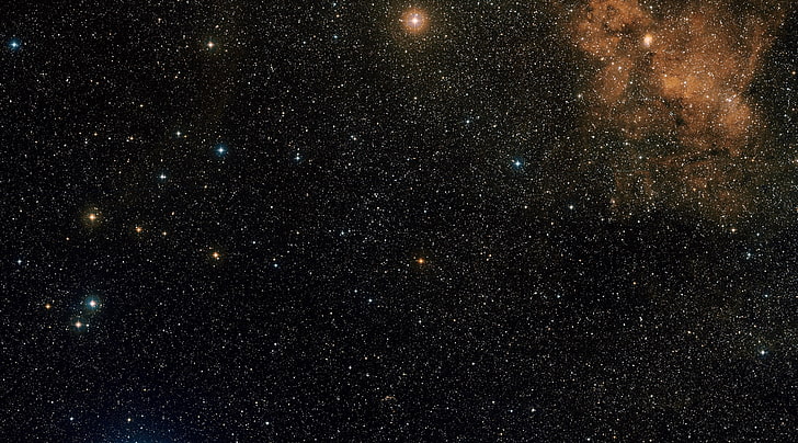 Stars Field and Nebula, black sky, Space, HD wallpaper
