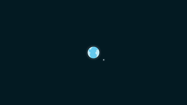 ilustrasi bulat biru dan putih, sederhana, Bumi, minimalis, latar belakang sederhana, seni ruang, ruang, seni digital, planet, Wallpaper HD