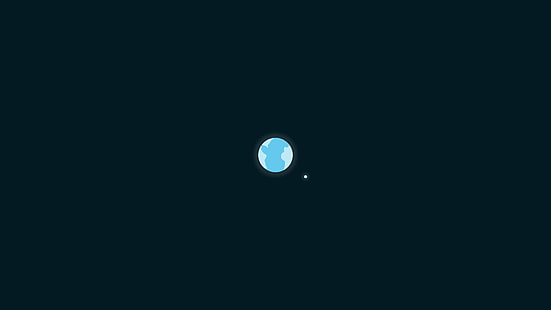 ilustrasi bulat biru dan putih, sederhana, Bumi, minimalis, latar belakang sederhana, seni ruang, ruang, seni digital, planet, Wallpaper HD HD wallpaper