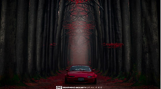 Mazda, Miata, Rocketbunny, Sportwagen, Widebody, Photoshop, Sonnenuntergang, Fotografie, HD-Hintergrundbild HD wallpaper