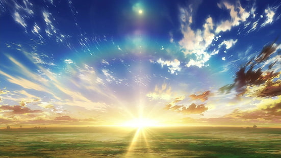 sunrise, Re: Zero Kara Hajimeru Isekai Seikatsu, alba, paesaggio, Sfondo HD HD wallpaper