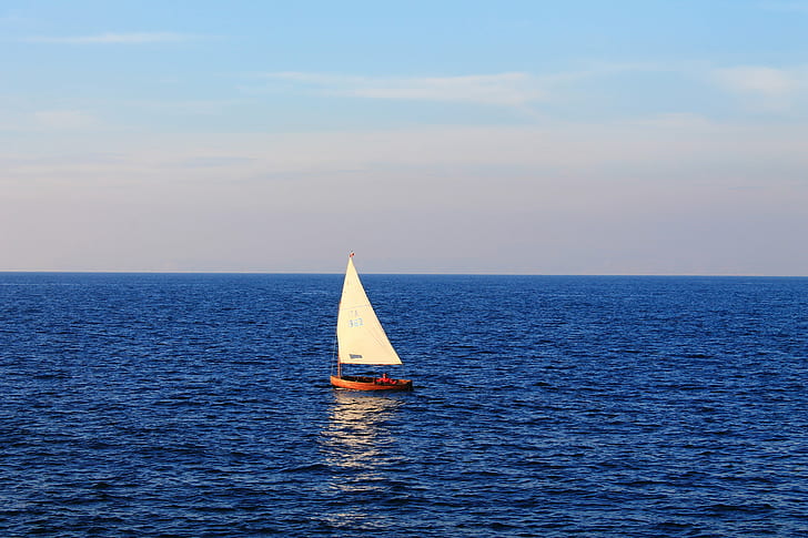 photo of a white and brown sail boat on body of water, sailing boat, photo, white, brown, sail boat, body of water, background, beauty, blue  boat, boating, colorful, day, dom, fun, holiday, horizon, landscape, light, marine, maritime, mediterranean, nature, nautical  navigation, ocean, peace, regatta, relax, risk, romantic, sail, sailboat, sailor, sea, seascape, ship, sky, speed  sport, success, summer, sunset, transportation, travel, vacation, vessel, water  wave, wind, yacht, yachting, nautical Vessel, sailing, water, blue, sport, HD wallpaper