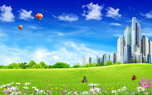 Future Fantasy City, Stadt, Fantasie, Zukunft, HD-Hintergrundbild HD wallpaper