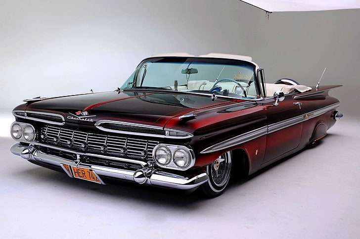 Chevrolet, Chevrolet Impala, 1959 Chevrolet Impala Convertible, Lowrider, Muscle Car, Tapety HD