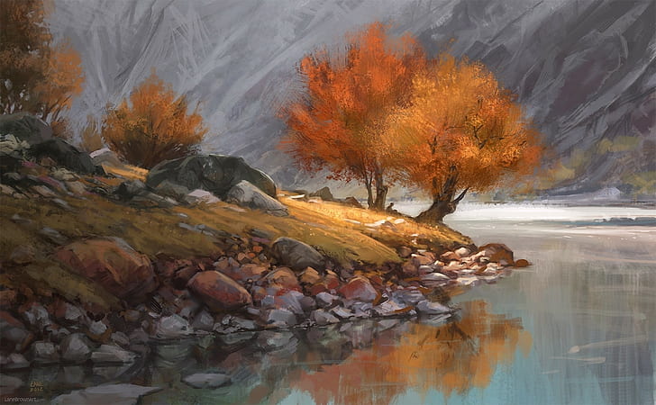 งานศิลปะแม่น้ำภาพสะท้อน, วอลล์เปเปอร์ HD