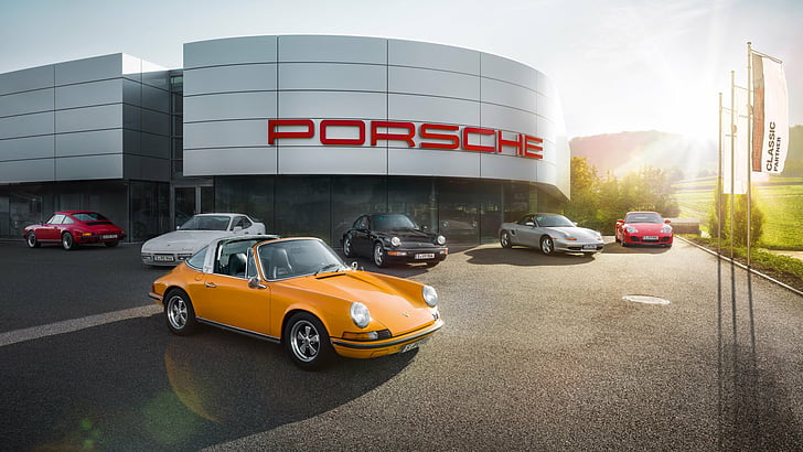 Porsche, Mobil Hitam, Mobil, Mobil Merah, Mobil Perak, Mobil Sport, Kendaraan, Mobil Kuning, Wallpaper HD