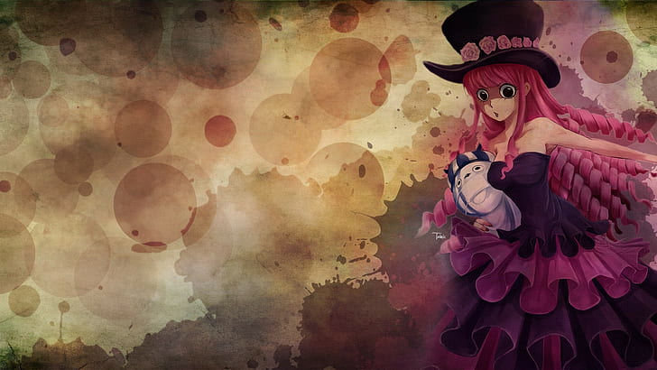 funny hats, One Piece, hat, anime girls, Perona, HD wallpaper