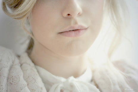 frauen, blondine, bildseite, offener mund, lippen, closeup, HD-Hintergrundbild HD wallpaper