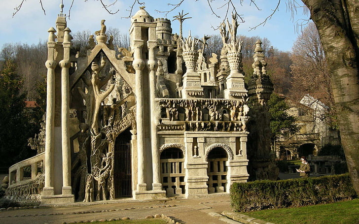 castillo de piedra gris, ferdinand cheval, francia, palacio, palacio perfecto, Fondo de pantalla HD