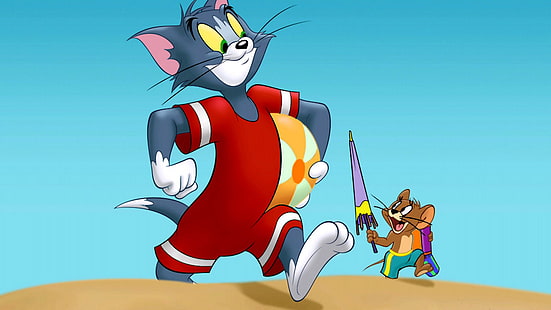 Tom et Jerry, dessins animés, souris, chat, comédie, poursuite, illustration de tom et jerry, tom et jerry, dessins animés, souris, chat, comédie, poursuite, Fond d'écran HD HD wallpaper