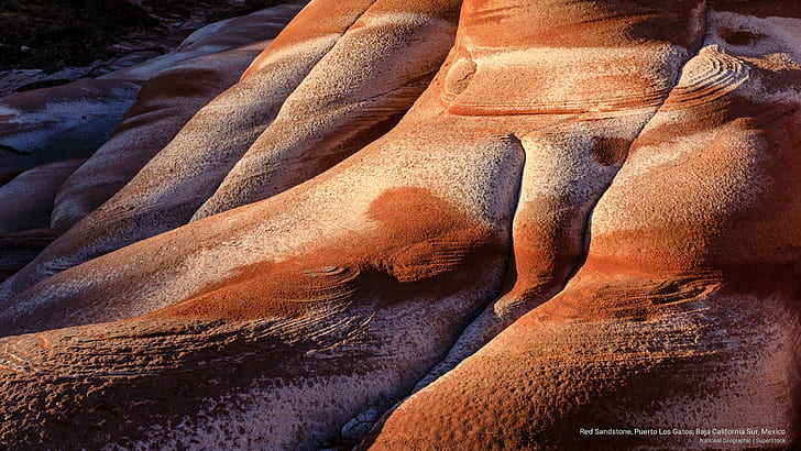 Red Sandstone, Puerto Los Gatos, Baja California Sur, Mexico, Nature, HD wallpaper