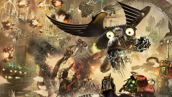 Horus Heresy, Warhammer 40000, Raven Guard, primarch, tech priest, Adeptus Mechanicus, Corvus Corax, HD tapet HD wallpaper