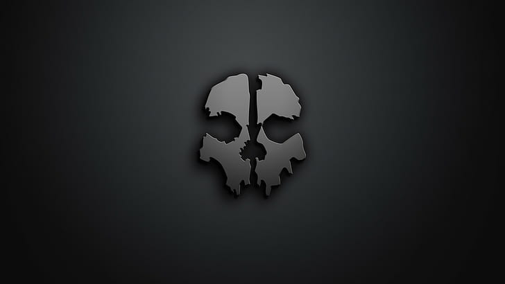 minimalism, Dishonored, Call of Duty, Call of Duty: Ghosts, gray background, artwork, skull, HD wallpaper