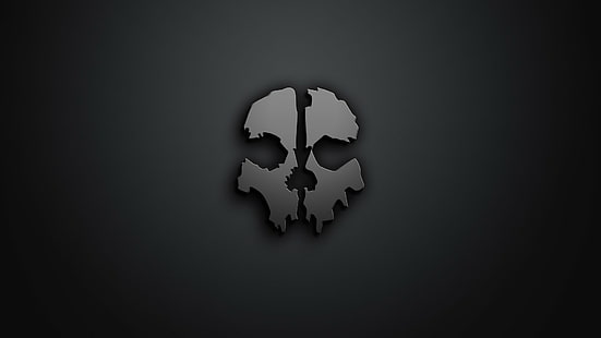 minimalism, Dishonored, Call of Duty, Call of Duty: Ghosts, gray background, artwork, skull, HD wallpaper HD wallpaper