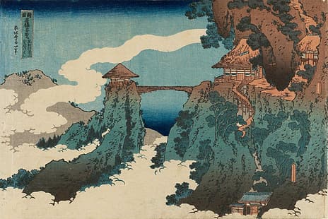 Hokusai, Katsushika Hokusai (Destino / Gran Orden), templo, Asia, paz, relajación, relajación, Fondo de pantalla HD HD wallpaper