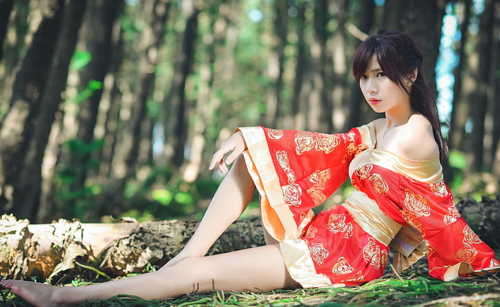 Asian, women, model, women outdoors, HD wallpaper