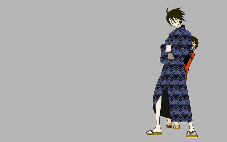 black haired male anime illustration, itoshiki nozomu, sayonara zetsubou sensei, boy, girl, kimono, HD wallpaper