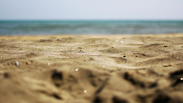 Pasir Pantai HD, pasir cokelat, alam, pantai, pasir, Wallpaper HD