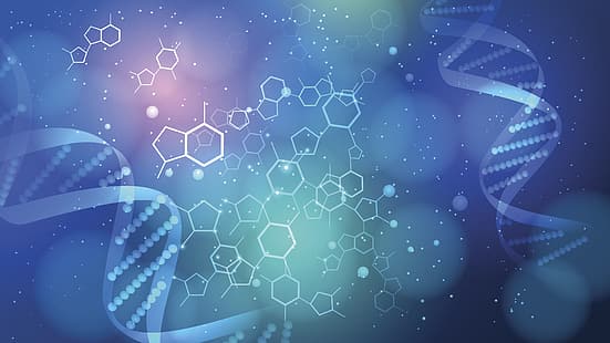 الحمض النووي ، الخلفية ، الأزرق ، علم الأحياء، خلفية HD HD wallpaper