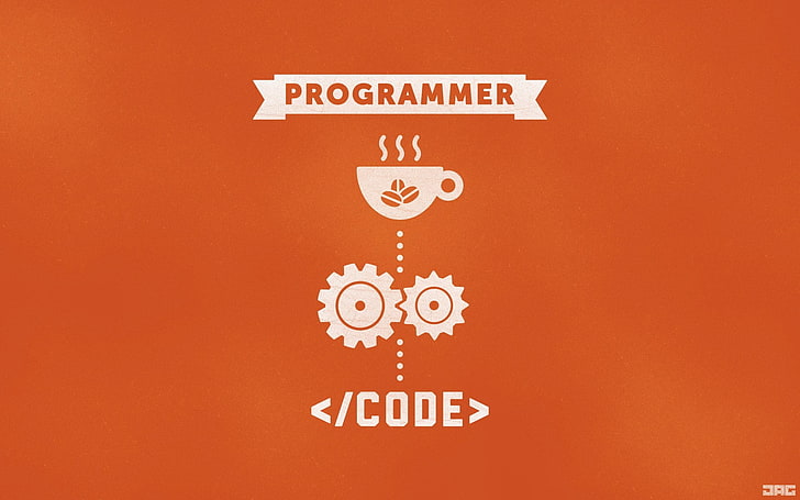 orange programmer text, code, Programmer, the program, HTML, HD wallpaper