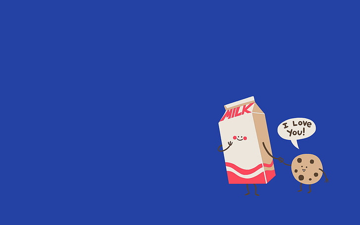 Kekse, Milch, blau, Humor, Liebe, HD-Hintergrundbild
