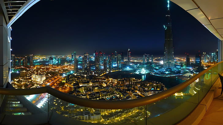 도시의 불빛, 두바이, HD 배경 화면
