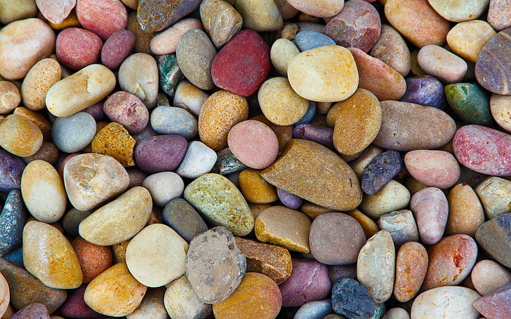 lot de pierres multicolores, coloré, pierres, cailloux, Fond d'écran HD