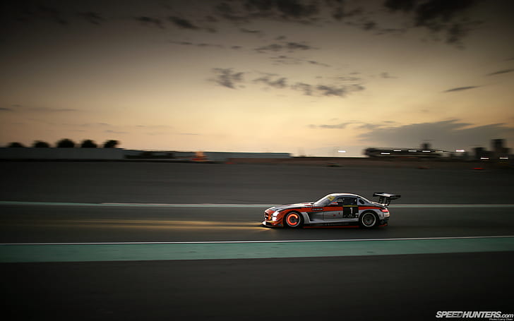 Mercedes SLS Gullwing AMG Race Car Glowing Brakes HD, รถยนต์, รถ, การแข่งขัน, mercedes, amg, sls, gullwing, เรืองแสง, เบรค, วอลล์เปเปอร์ HD