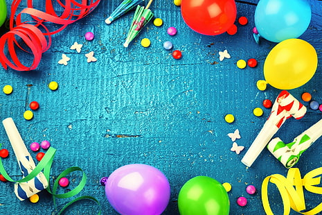 Semester, födelsedag, ballong, färgglada, fest, HD tapet HD wallpaper