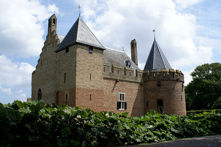 Château hollandais Radboud, château en béton, château, médiéval, moyen-âge, néerlandais, pays-bas, tour, radboud, hollande, nature et paysages, Fond d'écran HD