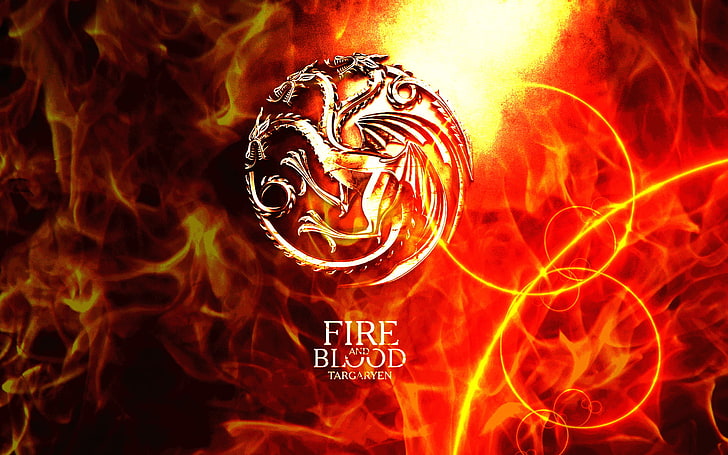 Fire and Blood logo, TV Show, Game Of Thrones, HD wallpaper