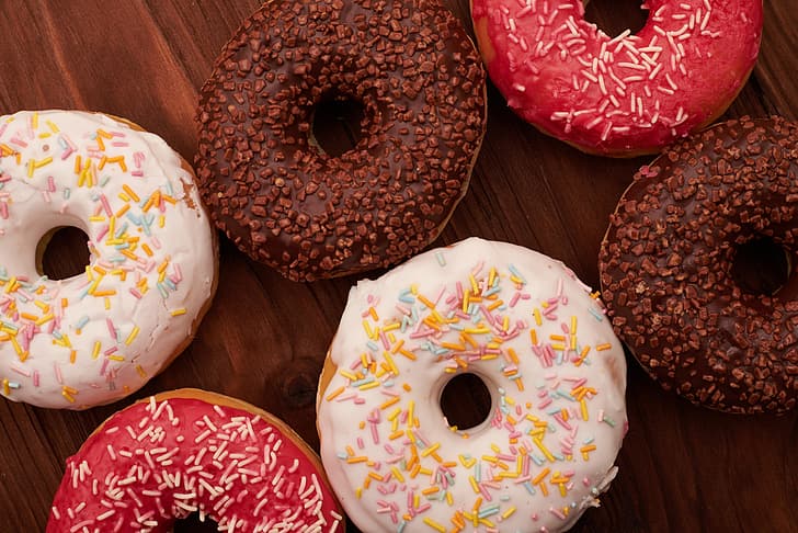donuts, glaze, HD wallpaper