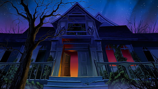 Къща с духове, дом, обитаван от духове, къща, Хелоуин, HD тапет HD wallpaper