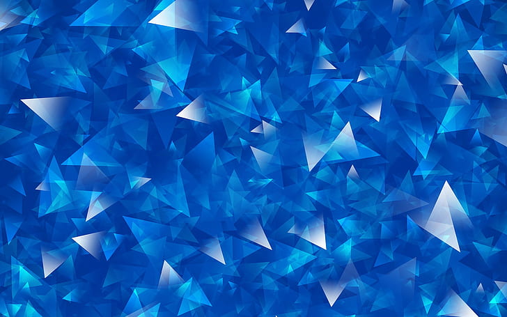 abstrak, biru, segitiga, Wallpaper HD